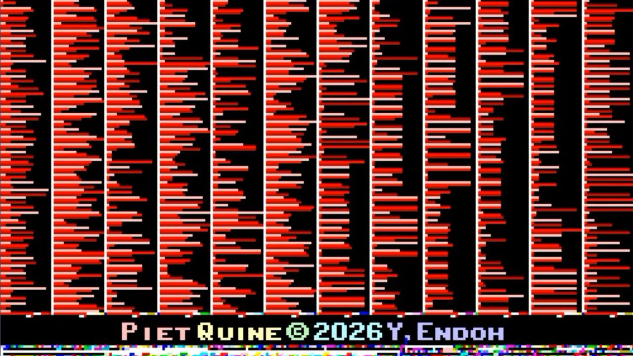 Yusuke Endoh says his Piet GIF reproduces itself byte for byte