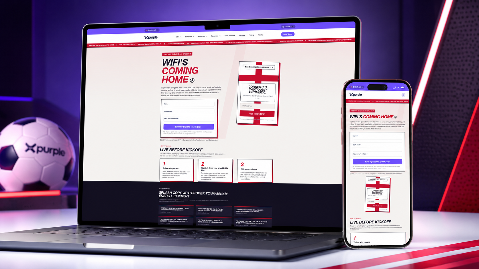 Purple turns pub WiFi logins into England match-day marketing data