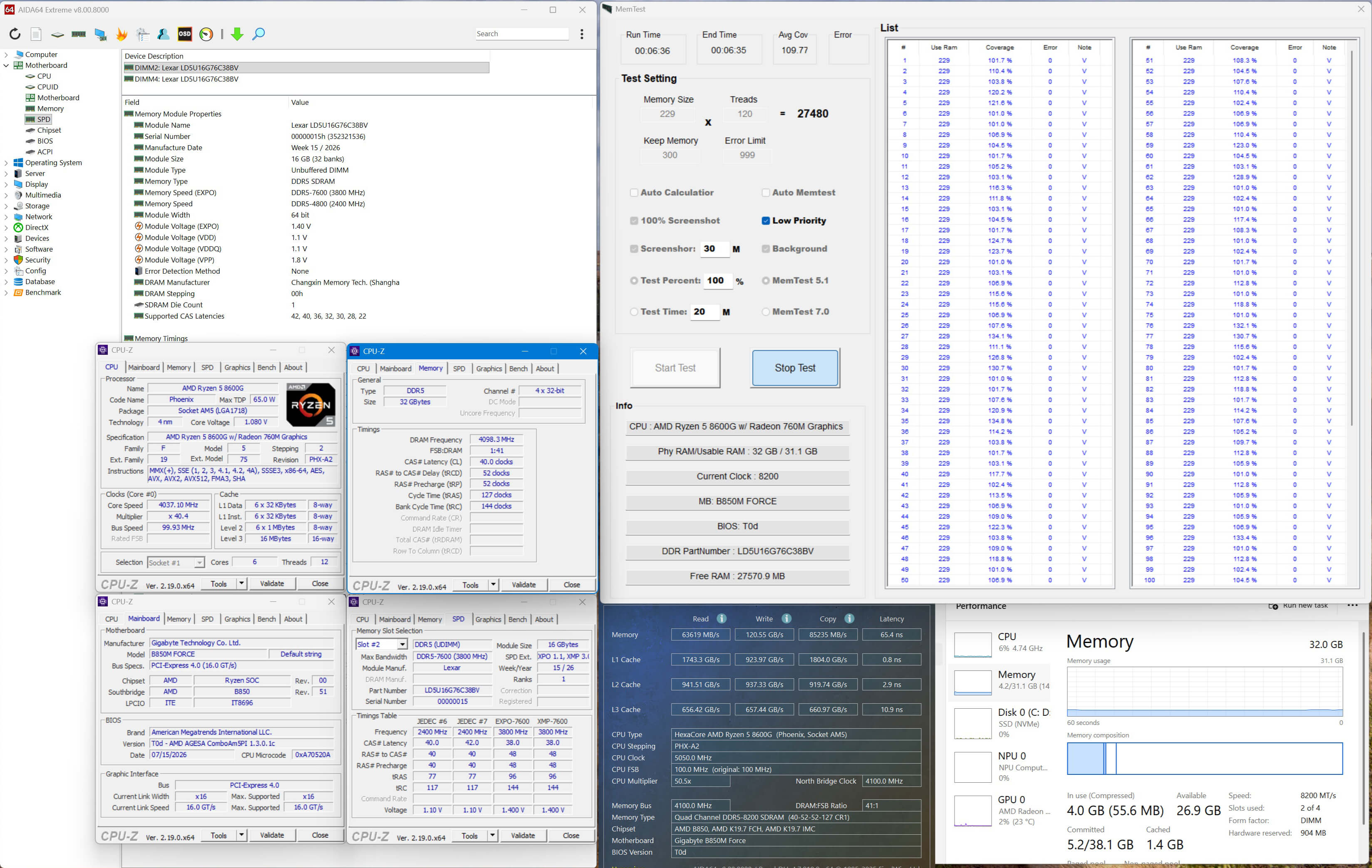 Gigabyte CXMT memory support reaches 8200 MT/s on AM5