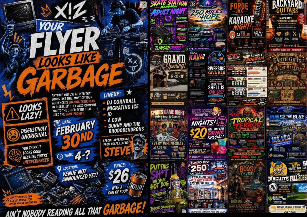 AI-made flyers are getting roasted by designers and bar owners