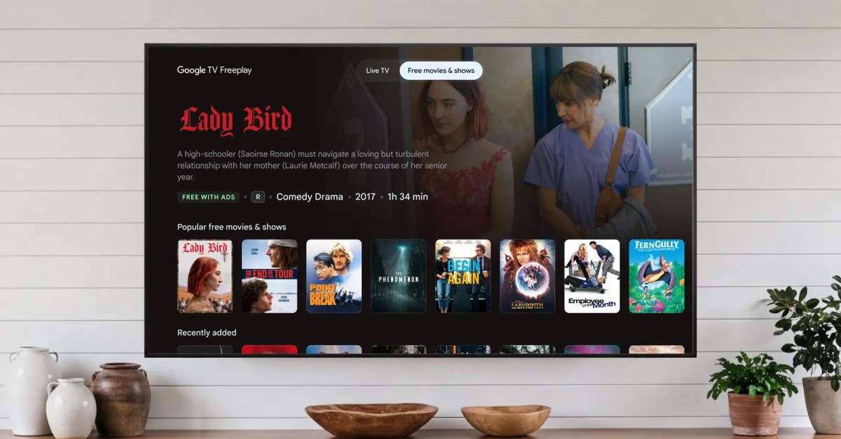 Google TV Freeplay adds on-demand movies and shows