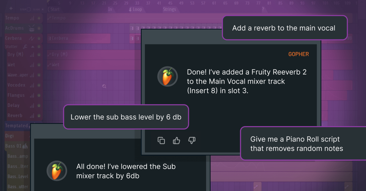 FL Studio 2026 lets Gopher make edits inside your project