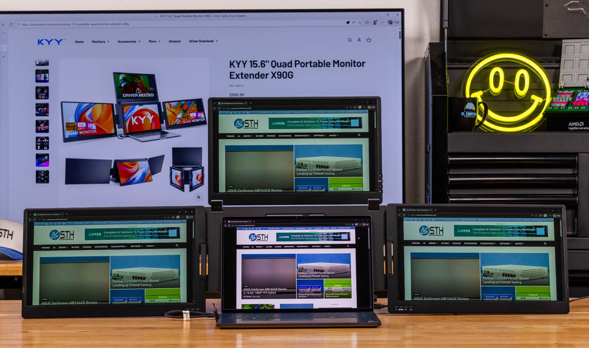 KYY’s X90G turns a laptop into a four-screen travel rig