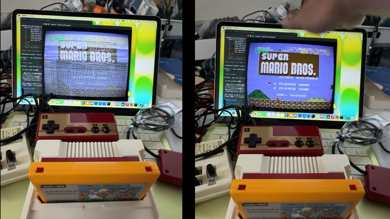 Former Sega engineer adds tap-to-fix gag to Famicom CRT decoder